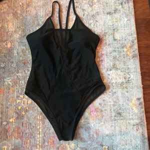 Cupshe Black Mesh One Piece NWT